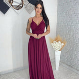 Vestido longo de festa tule alça forrado