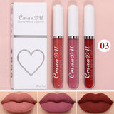 3 Pcs Lip Gloss Batom Longa Duração À Prova d'Água