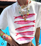 Blusa Algodão “Exclusiva” T-shirt “Sardines”