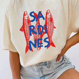 Blusa Algodão “classe A”T-Shirt “Sardines ‘’