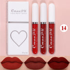 3 Pcs Lip Gloss Batom Longa Duração À Prova d'Água