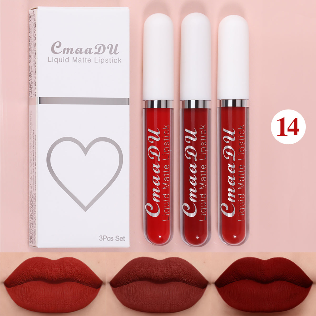 3 Pcs Lip Gloss Batom Longa Duração À Prova d'Água