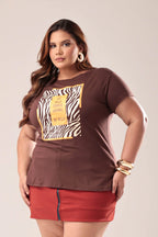 Blusa Feminina “Plus Size” T-Shirt  Wild