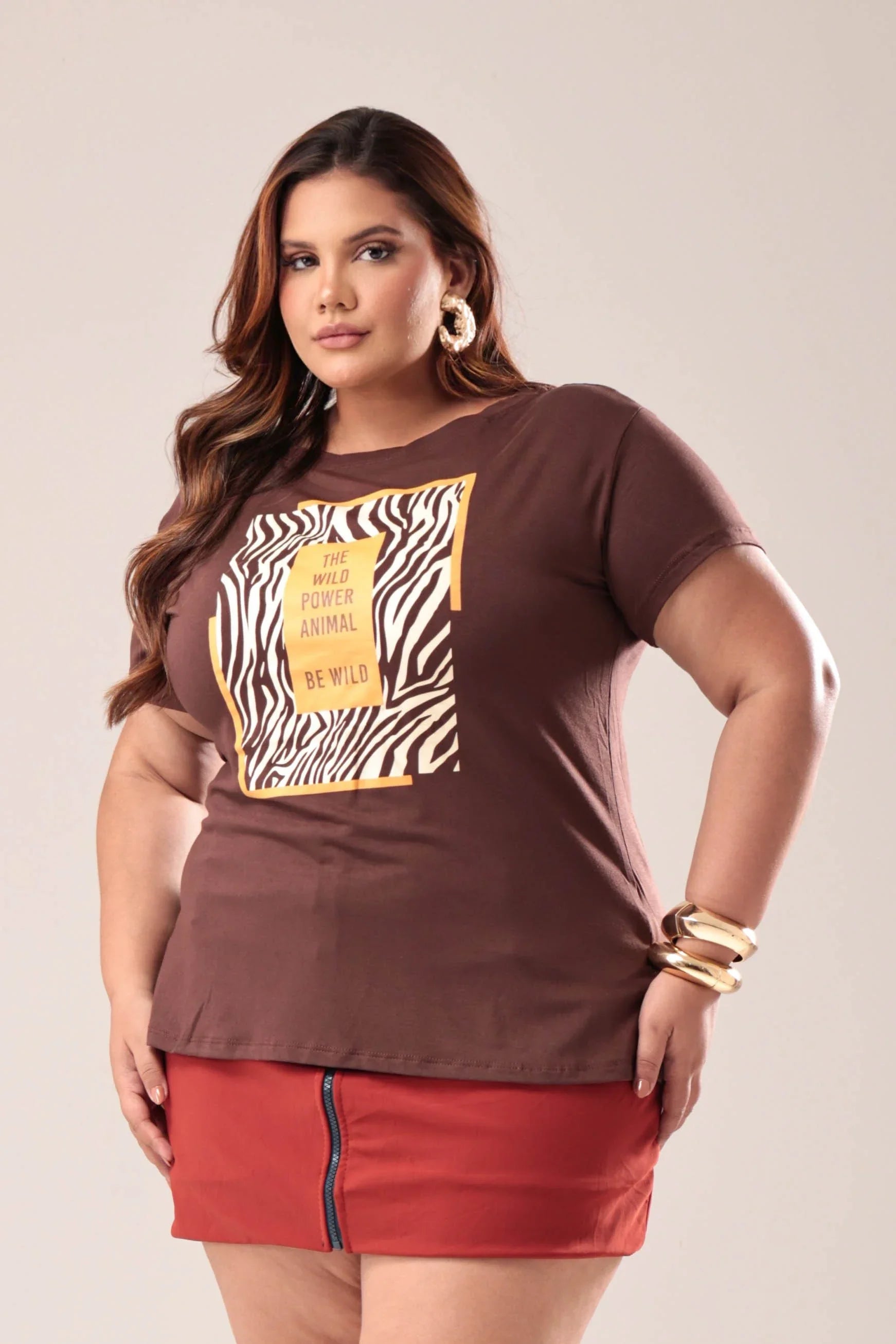 Blusa Feminina “Plus Size” T-Shirt  Wild