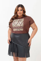 Blusa Feminina “Plus Size” T-Shirt  Wild